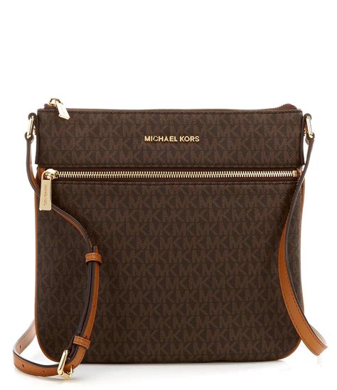 michael michael kors bedford flat crossbody brown|MICHAEL Michael Kors Bedford Leather Cross.